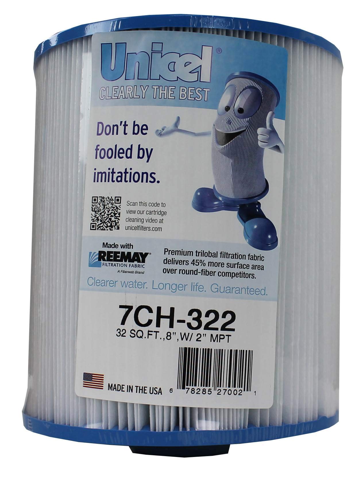 Unicel Filters 7CH-322 32 SQ.FT.,8',W/ 2' MPT Filter Cartridge