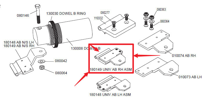 Cover Pools 180149 Glider Body Universal Top Track AB Right Hand Non-Slotted Assembly