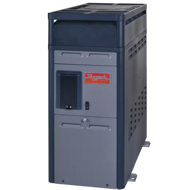 Raypak Heater 156 Natural, Digital Electronic, Polymer Headers, Copper, 156k BTU