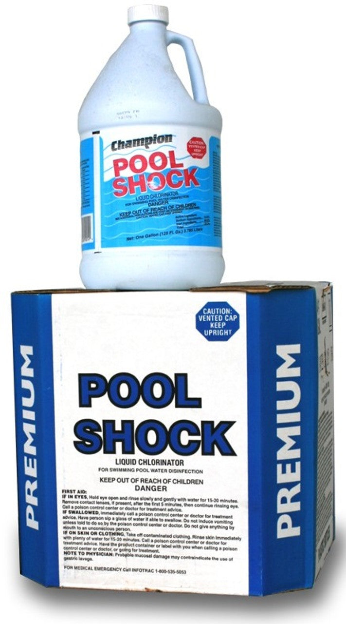 Liquid Chlorine Pool Shock Oxidizer & Superchlorinator, 12.5%, 1 Case/4 Gallon Jugs