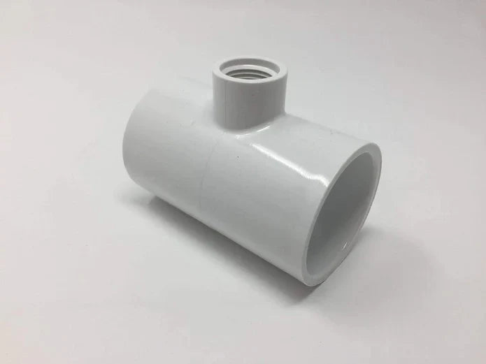 PVC 402-247 2" X 1/2" Schedule 40 PVC Tee Socket X Socket X Thread