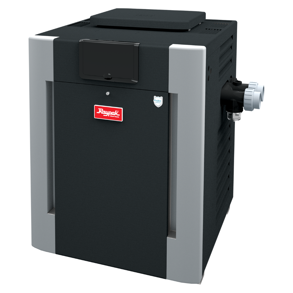 Raypak Heater 266 Propane, Digital Electronic, Polymer Headers, Copper, 266k BTU