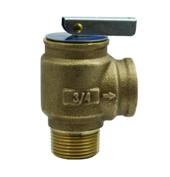 APOLLO VALVES 1041715 RVW4075 Relief Valve, 3/4 Inch Size, 10-417, 75 Psi, Bronze